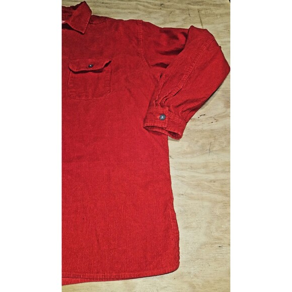 VTG 90s Marlboro Unlimited Red Corduroy 1/2 Zip Pullover Shirt Jacket XL XLarge - Picture 2 of 12
